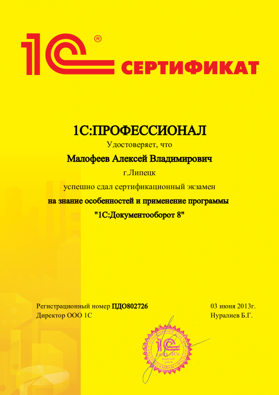 1С:Профессионал. Документооборот 8